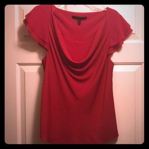 WHBM Pink Flutter Sleeve Cowl Neck Blouse - Sz Lg